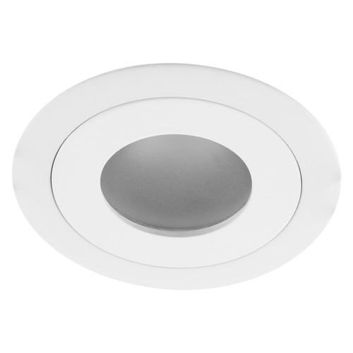 Rock 'n' Roll Fixed Fire-rated IP54 Downlight GU10 240V 50W RAL 9003 White / Frosted Glass