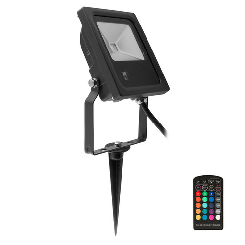 LED Black Floodlight Spike 240V 10W (=100W)