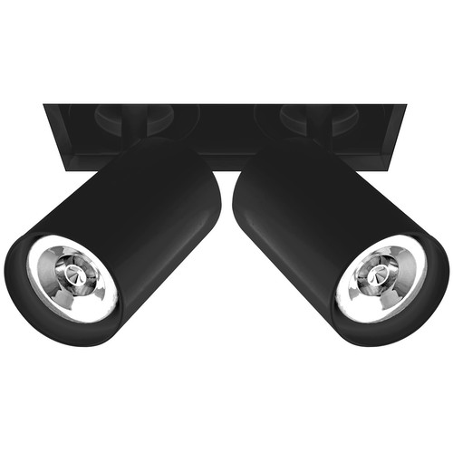 Trimless Square Double Tube Spotlight 2 x 50W Black