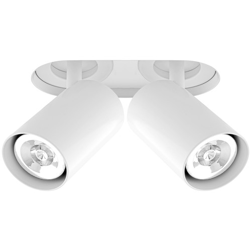 Trimless Round Double Tube Spotlight 2 x 50W RAL 9010 White