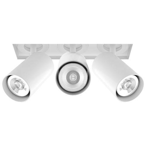 Trimless Square Triple Tube Spotlight 3 x 50W RAL 9010 White