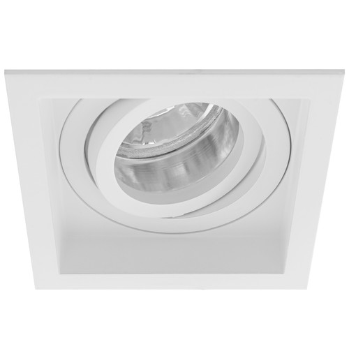 Rock 'n' Roll Square Adjustable Chrome Baffle Downlight GU10 240V 50W White