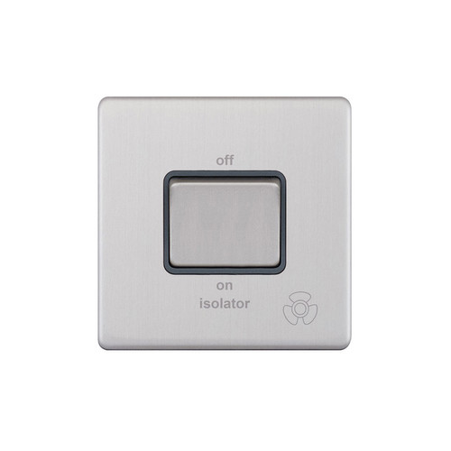 Fan Isolator Switch Screwless 1 gang fan isolator switch Brushed Stainless