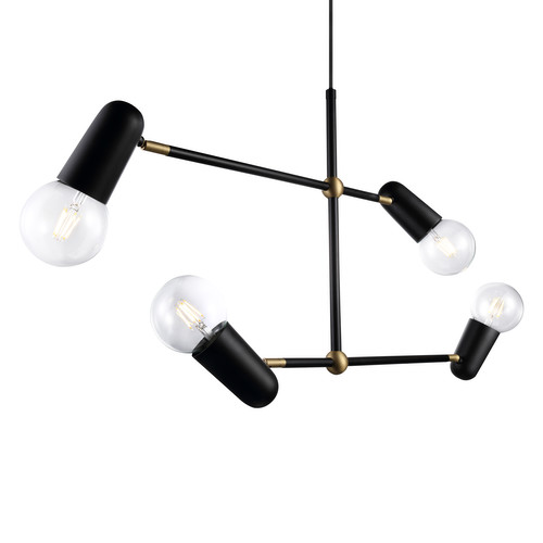 Manhattan Pendant Light Black 4 x 60W
