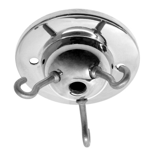 Ceiling 3 Hook Plate Chrome