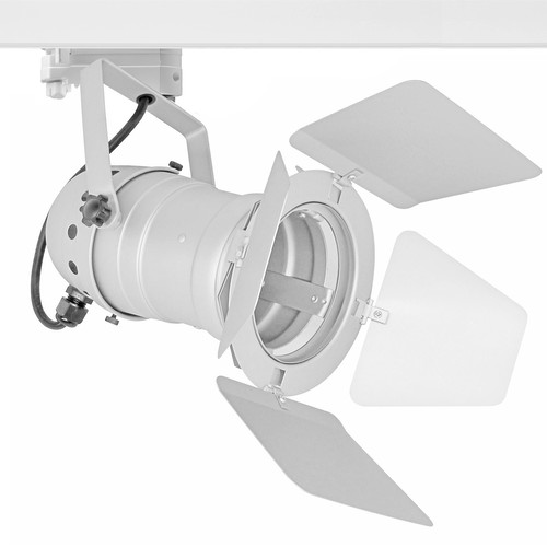 PAR30 Theatre Three Circuit Track Light + Barn Door 240V 100W White