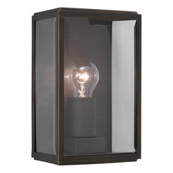 Homefield 160 Clear Glass Outdoor Garden Wall Light 240V 60W Bronze