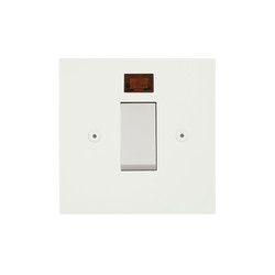 Horizon Square Cooker Switch Paintable 1 gang plate 45 amp cooker neon Primed White