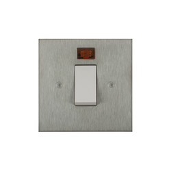 Horizon Square Cooker Switch 1 gang plate 45 amp (single plate) Satin Stainless Steel
