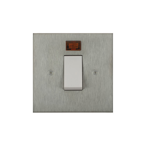 Horizon Square Cooker Switch 1 gang plate 45 amp (single plate) Satin Stainless Steel