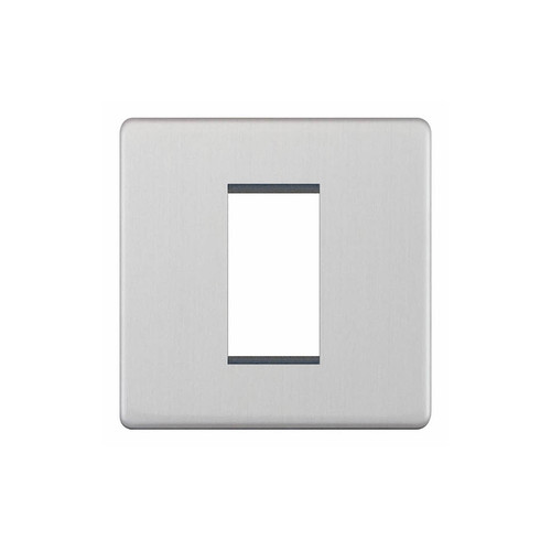 Euro Plate Screwless 1 Gang Euro Plate Brushed Stainless