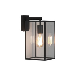 Box Lantern Outdoor Garden Wall Light 240V 60W Black