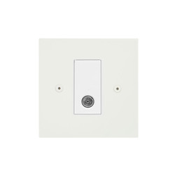 Horizon Square TV Socket Paintable 1 gang television co-axial non-isolated Primed White Primed White