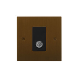 Horizon Square TV Socket 1 gang television co-axial Antique Bronze