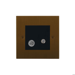 Horizon Square TV Socket 1 gang television and satellite Antique Bronze