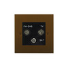 Horizon Square TV Socket 1 gang television, satellite and FM Antique Bronze