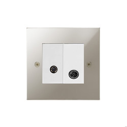 Horizon Square TV Socket 1 gang television and satellite socket Polished Nickel