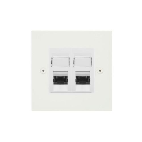 Horizon Square Communications Socket 2 gang RJ45 cat 6 Primed White