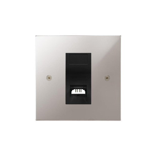 Horizon Square Communications Socket 1 gang telephone jackline slave Polished Chrome
