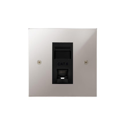 Horizon Square Communications Socket 1 gang RJ45 cat 6 Polished Chrome