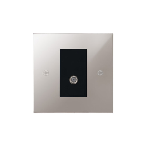 Horizon Square TV Socket 1 gang satellite socket Polished Stainless Steel