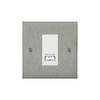 Horizon Square Communications Socket 1 gang telephone jackline slave Satin Stainless Steel