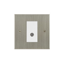 Horizon Square Communications Socket 1 gang satellite Satin Nickel