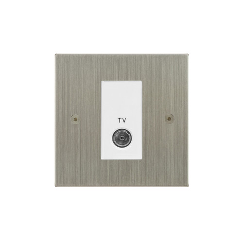 Horizon Square TV Socket TV Outlet (Female) Satin Nickel