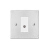 Horizon Square TV Socket 1 gang satellite Satin Stainless Steel