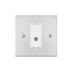 Horizon Square TV Socket 1 gang satellite Satin Stainless Steel
