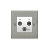 Horizon Square TV Socket 1 gang television, satellite and FM Satin Stainless Steel