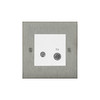 Horizon Square TV Socket 1 gang television and satellite Satin Stainless Steel