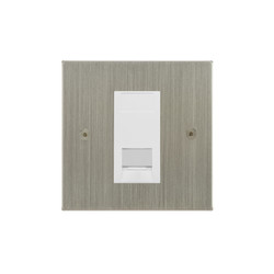 Horizon Square Communications Socket 1 gang telephone jackline slave Satin Nickel