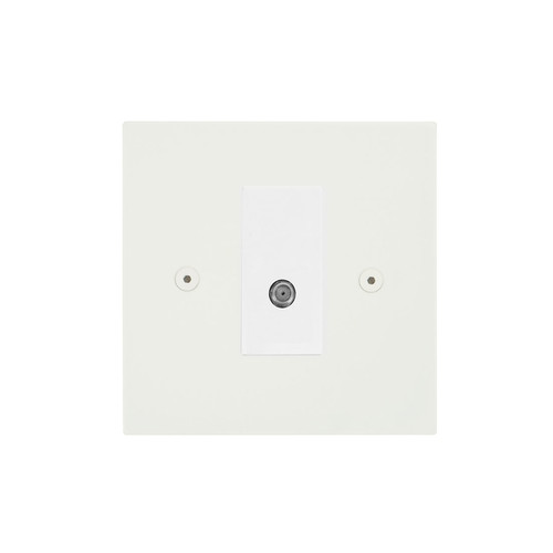 Horizon Square TV Socket 1 gang satellite Primed White