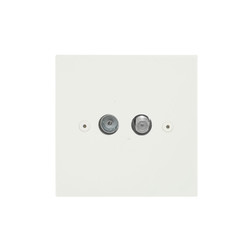 Horizon Square TV Socket Paintable 1 gang television and satellite Primed White