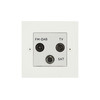 Horizon Square TV Socket Paintable 1 gang television, satellite and FM Primed White