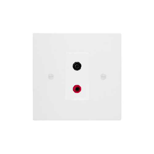 Horizon Square Speaker Socket 1 gang speaker socket Primed White