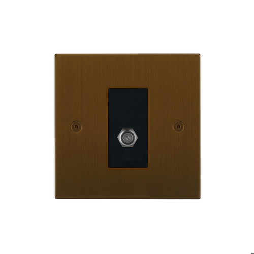 Horizon Square TV Socket 1 gang satellite Antique Bronze