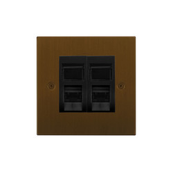Horizon Square Communications Socket 2 gang RJ45 cat 6 Antique Bronze