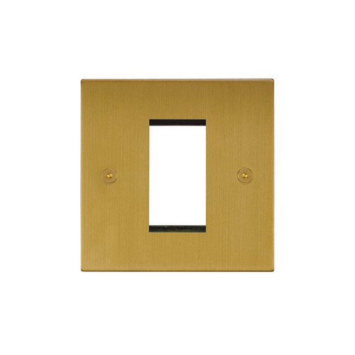 Horizon Square Euro Plate 1 gang Satin Brass