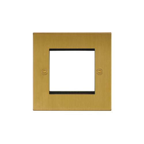 Horizon Square Euro Plate 2 gang Satin Brass