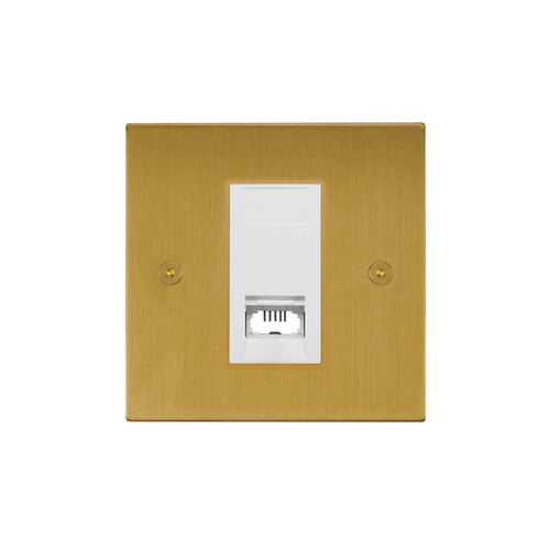 Horizon Square Communications Socket 1 gang telephone jackline slave Satin Brass