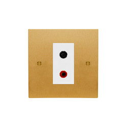 Horizon Square Speaker Socket 1 gang speaker Satin Brass