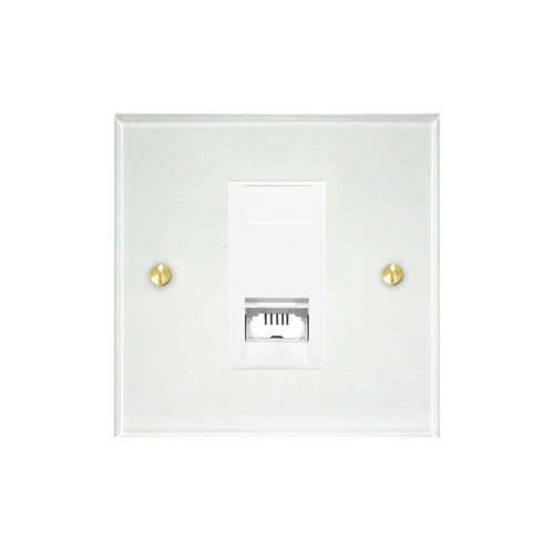 Prism Communications Socket 1 gang telephone jackline master Clear Perspex