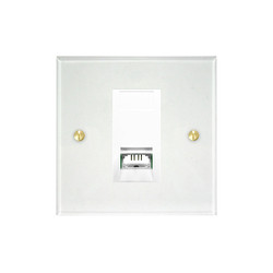 Prism Communications Socket 1 gang telephone jackline slave Clear Perspex