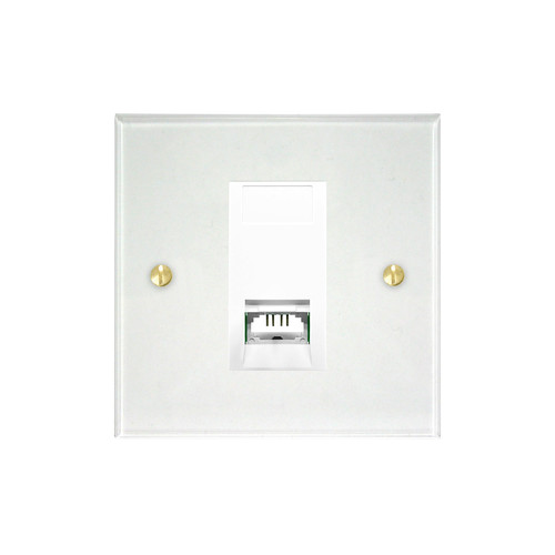 Prism Communications Socket 1 gang telephone jackline slave Clear Perspex