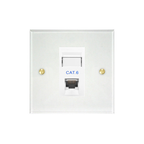 Prism Communications Socket 1 gang RJ45 cat 6 Clear Perspex
