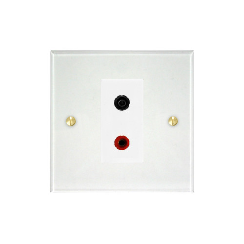 Prism Speaker Socket 1 gang speaker Clear Perspex
