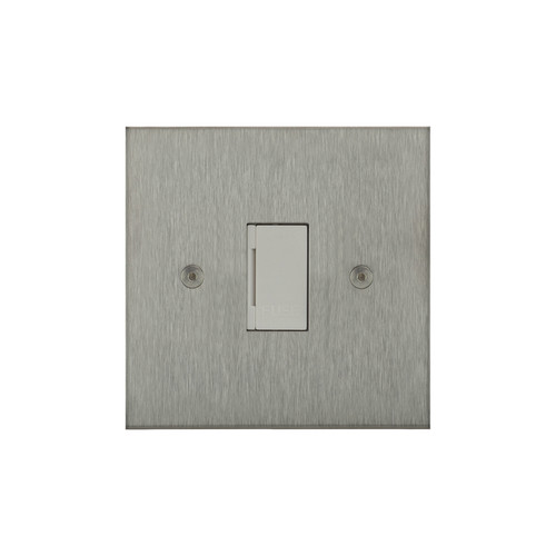 Horizon Square Fuse Spur 1 gang 13 amp unswitched Satin Stainless Steel
