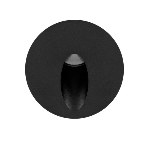 Battlestar Round Recessed 700mA 3W Low Level Wall Light Black 3000K Warm White